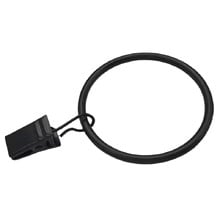 Innov Drape Black Steel Curtain Rings with Clip (Set of 10)